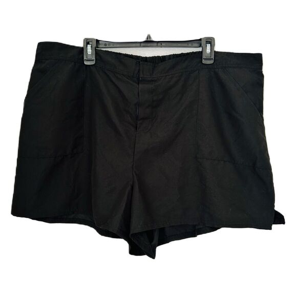 Swimsuits for All Swim Bottom Short Women 24 Plus Black Pullon Pocket Comfy NWOT - Picture 1 of 14